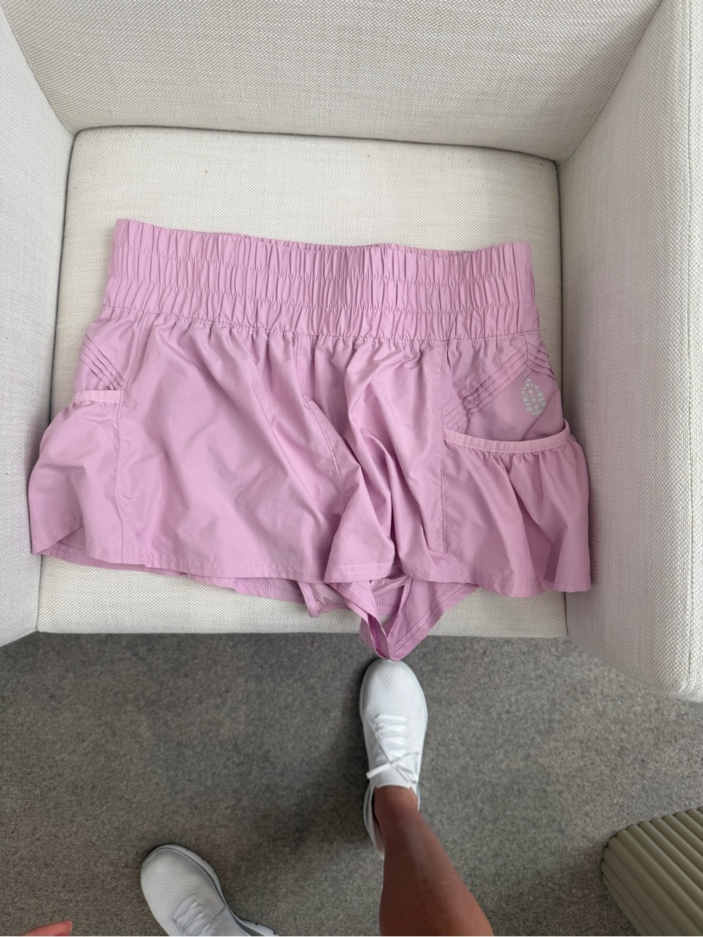 FP Movement by Free People Light Pink Elastic Waist Shorts with Pockets - Picture 2 of 3